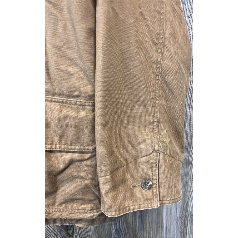 Vtg Eddie Bauer Down Filled Brown Work Chore Barn Coat Jacket XL Gorpcore Chore - Picture 3 of 16